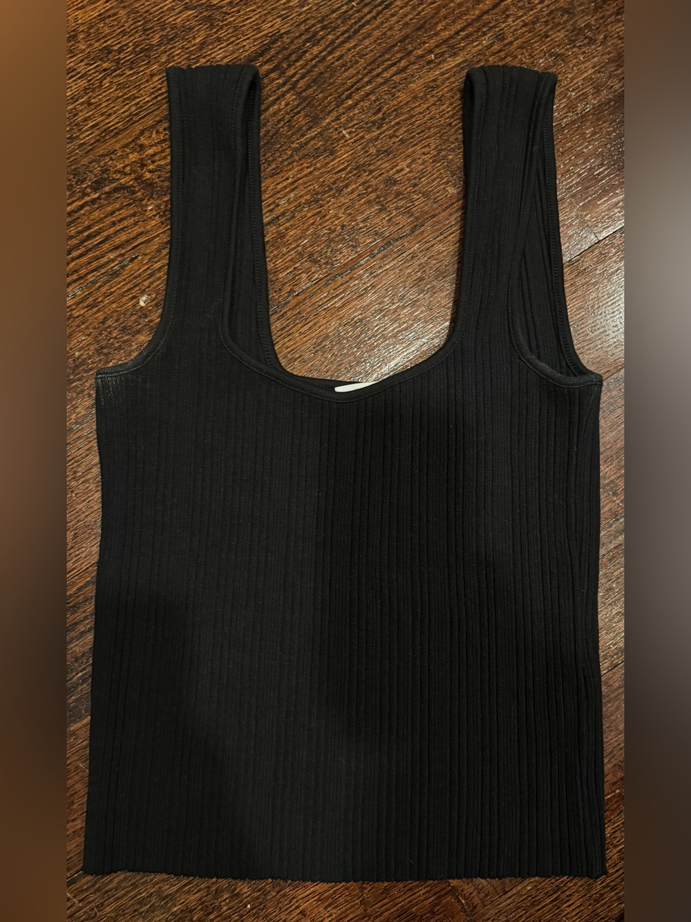 Vince Black Ribbed Tank